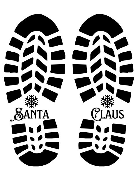 Santa Footprint Stencil Printable